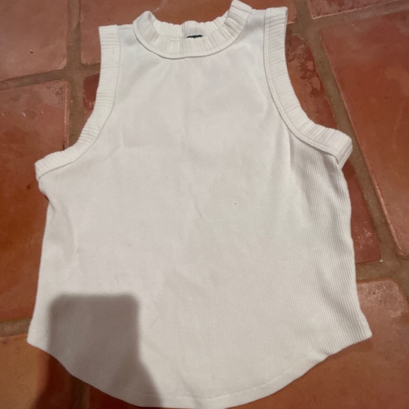 Tops | Plain White Ribbed Tank | Poshmark